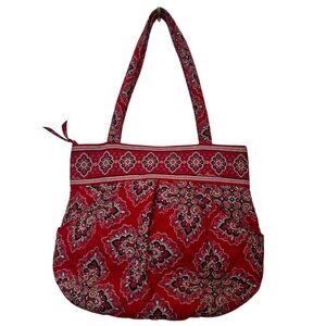 Vera Bradley Frankly Scarlet zippered tote in red/multicolor; retired pattern